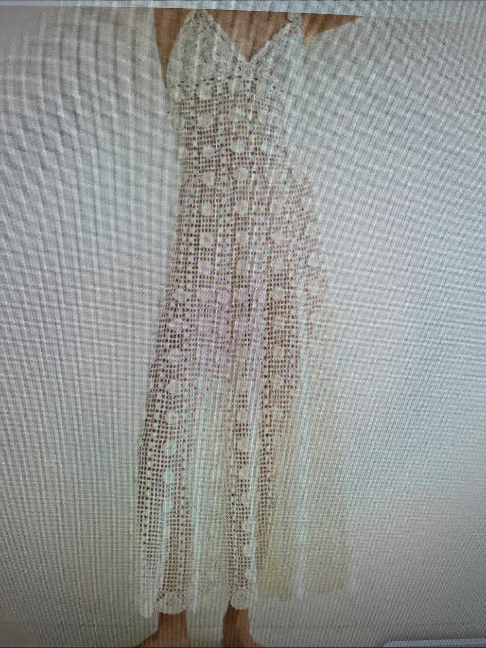 Doen Cream Hand Crochet Maxi Dress - new with tags - Picture 1 of 6